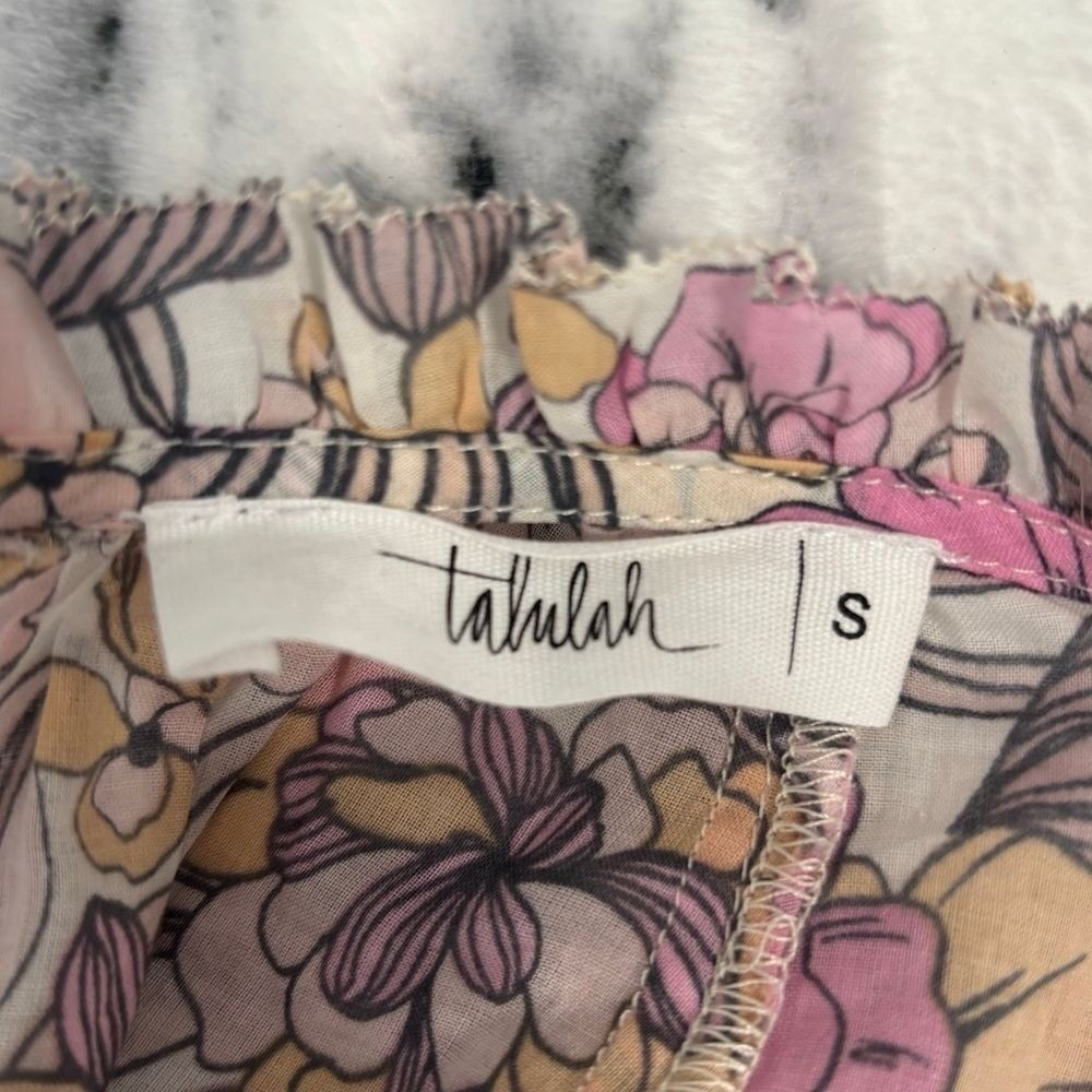 Anthropologie Cottagecore Dress Floral Tiered Ruffle Boho Poppies Lillies Mini S - Picture 5 of 10